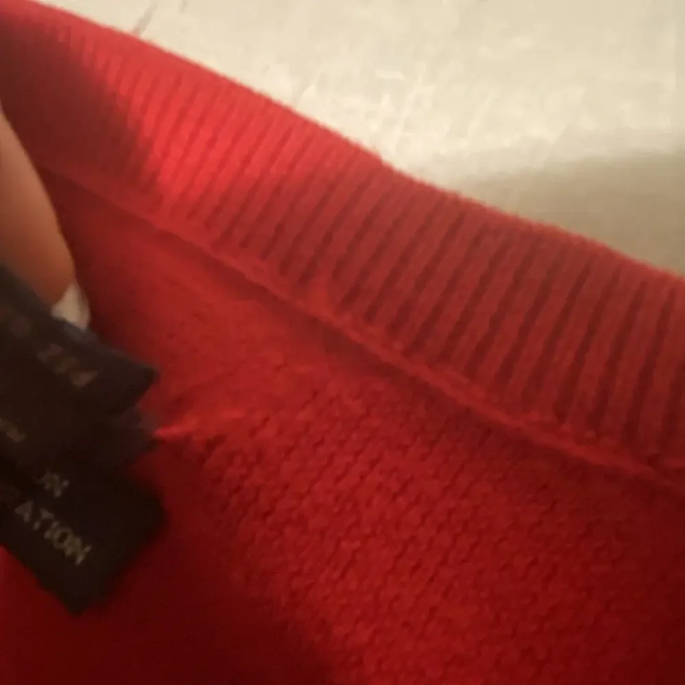 Polo by Ralph Lauren Mens L Red V-Neck Knit Cotton Polo Pony Logo Sweater